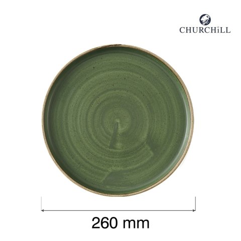 Talerz płytki z rantem Stonecast Sorrel Green