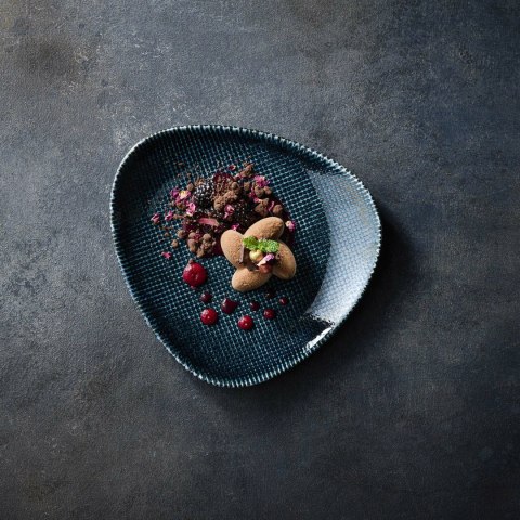 Talerz trójkątny Astro Metallic Blue