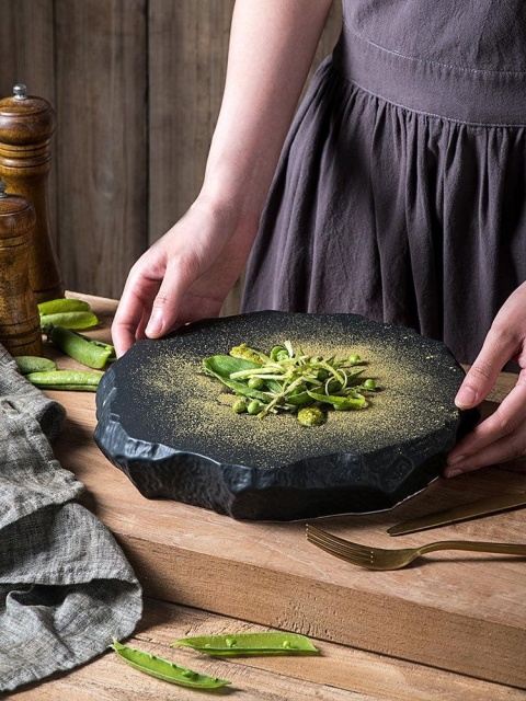 Talerz prezentacyjny obsydian czarny 205 mm