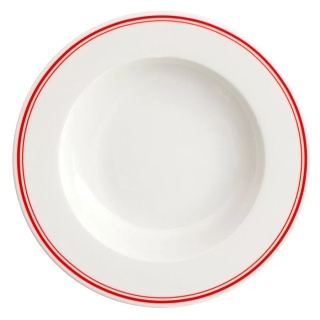 VERLO Talerz głęboki FORTE RIVO czerwone paski 26 cm
