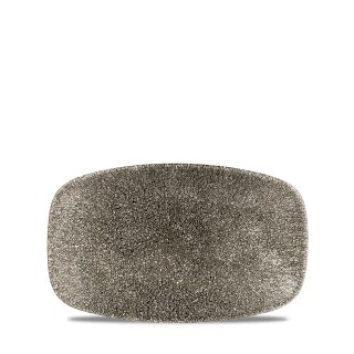 Talerz podłużny szefa kuchni Raku Quartz Black, 200x120mm