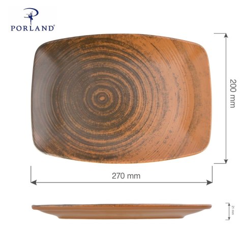 Talerz owalny Lykke Brown, 270x200 mm